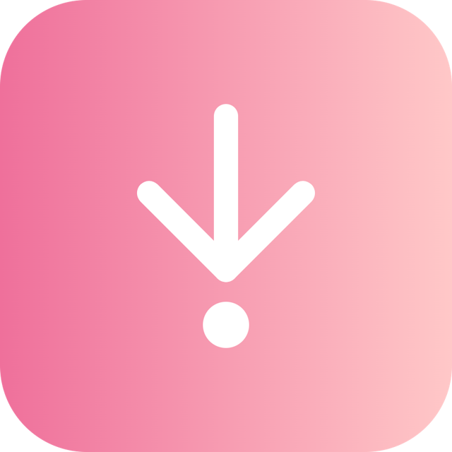 Arrow Down To Dot icon for Mobile App logo