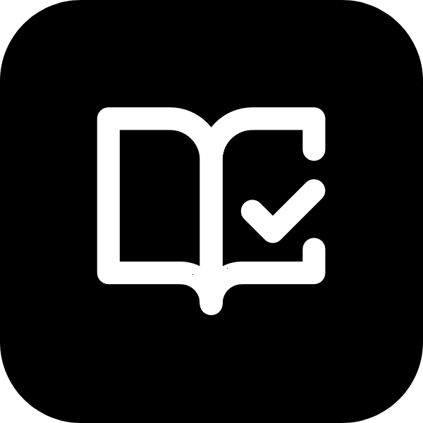 Book Open Check icon for Book logo