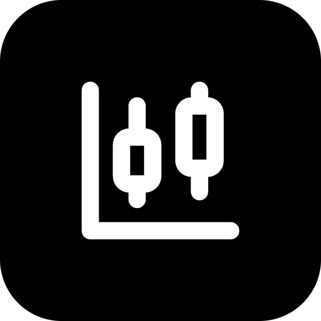 Candlestick Chart icon for Mobile App logo