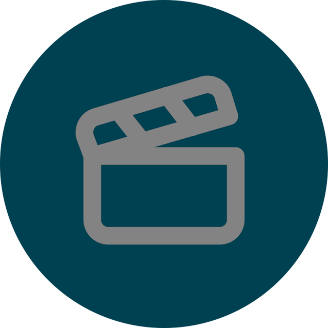 Clapperboard icon for Video Game logo