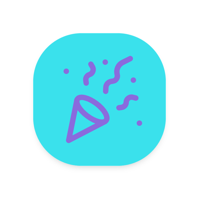 Party Popper icon for Mobile App logo