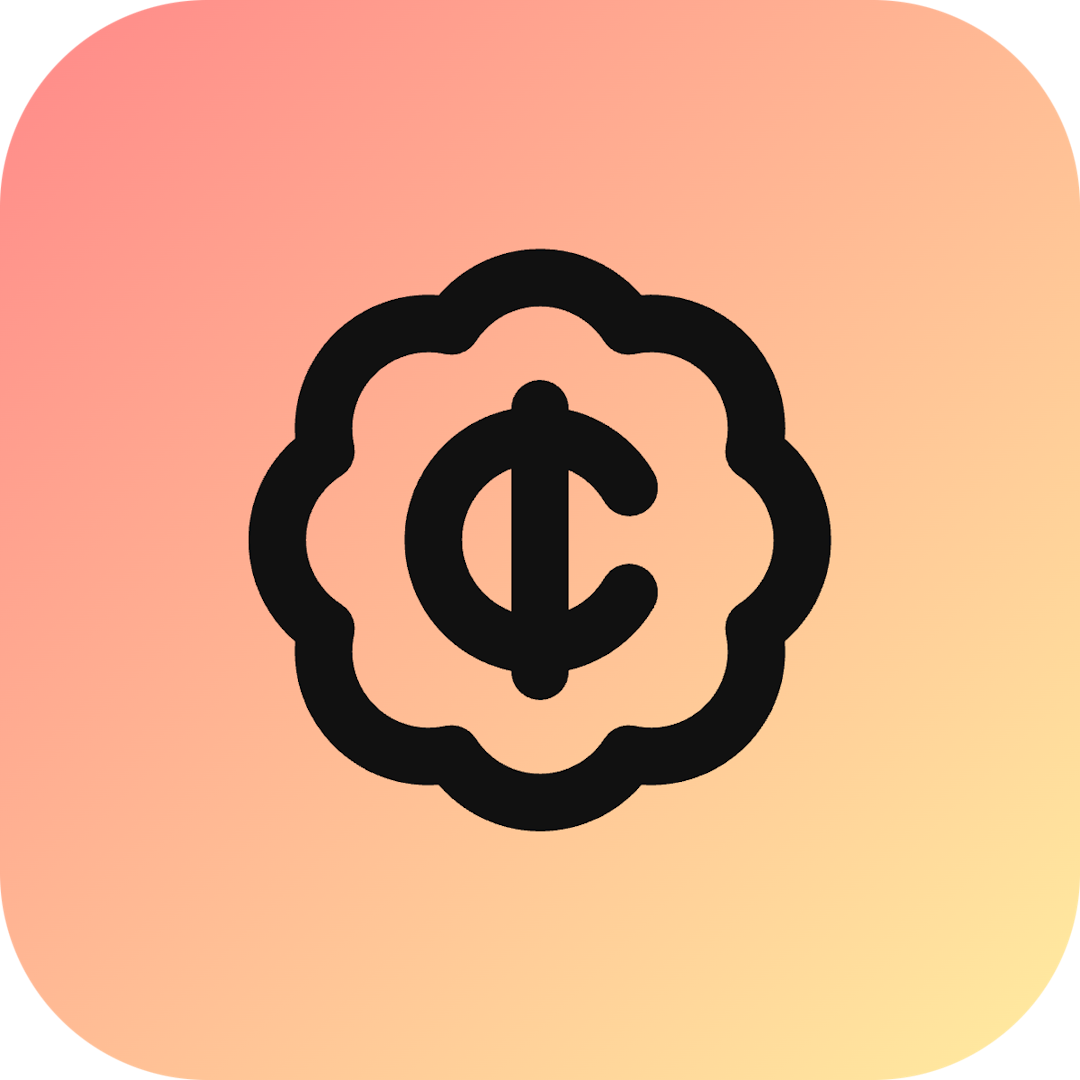 Badge Cent icon for SaaS logo
