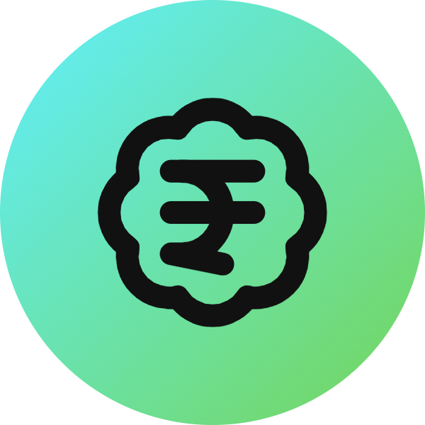Badge Indian Rupee icon for Mobile App logo