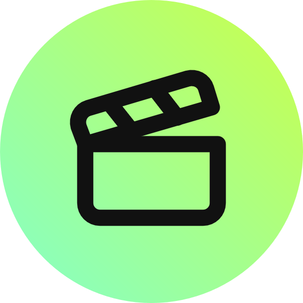 Clapperboard icon for SaaS logo