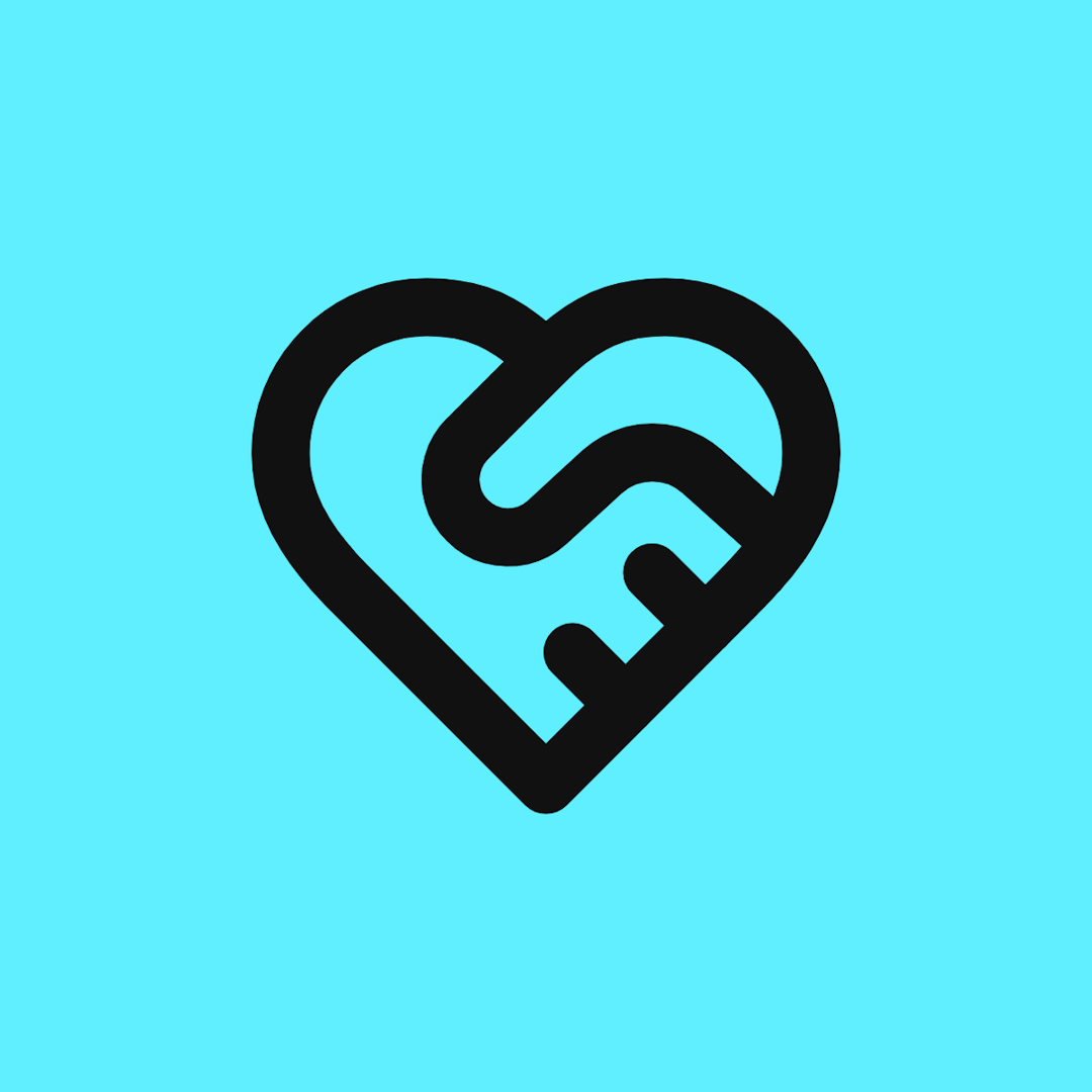 Heart Handshake icon for Cafe logo