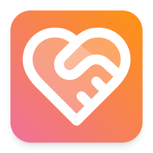 Heart Handshake icon for Mobile App logo
