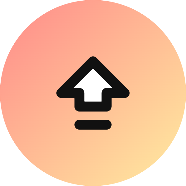 Arrow Big Up Dash icon for Social Media logo