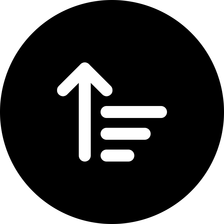 Arrow Up Wide Narrow icon for Social Media logo
