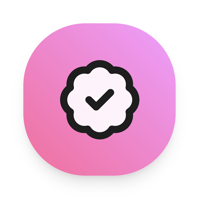 Badge Check icon for Mobile App logo