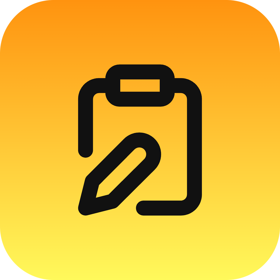 Clipboard Edit icon for Photography logo