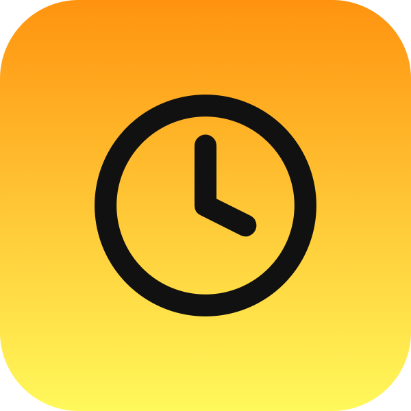 Clock icon for Mobile App logo