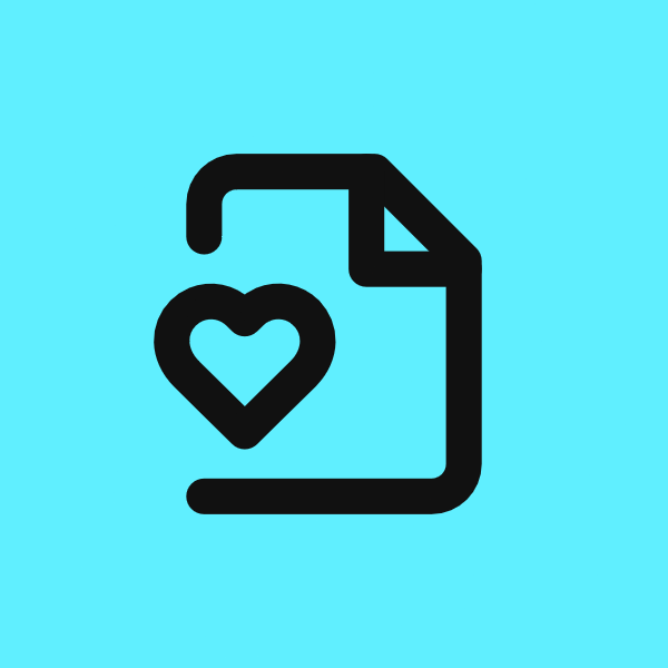 File Heart icon for SaaS logo