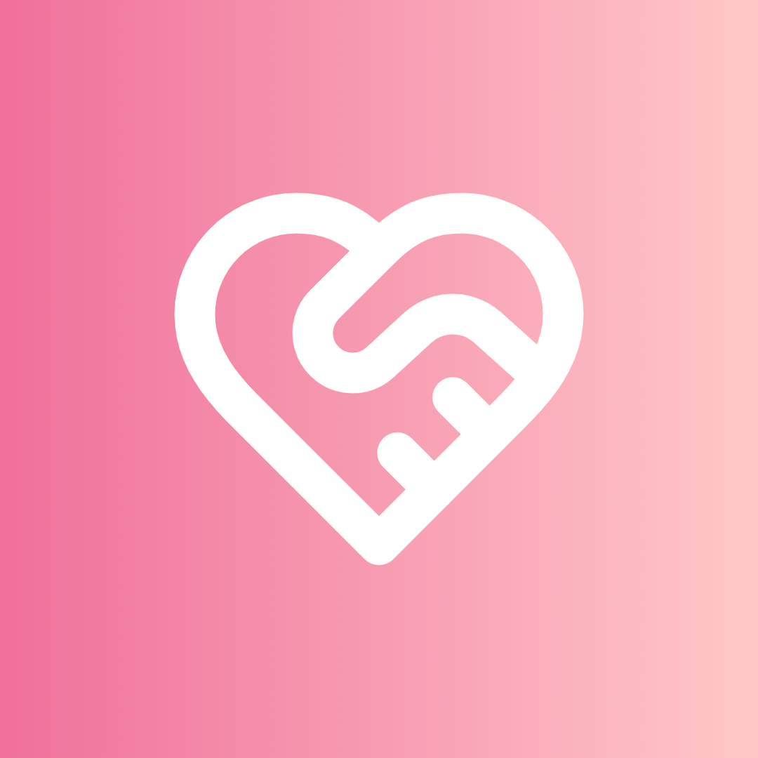Heart Handshake icon for Dating Site logo