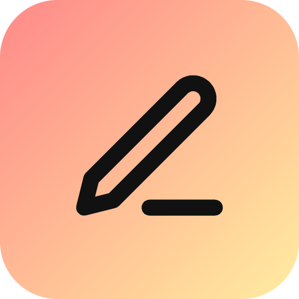 Pen Line icon for Online Course logo