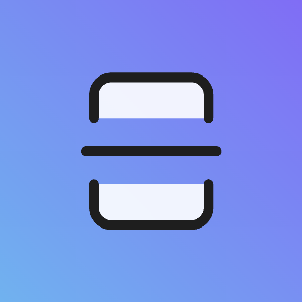 Split Square Vertical icon for Mobile App logo